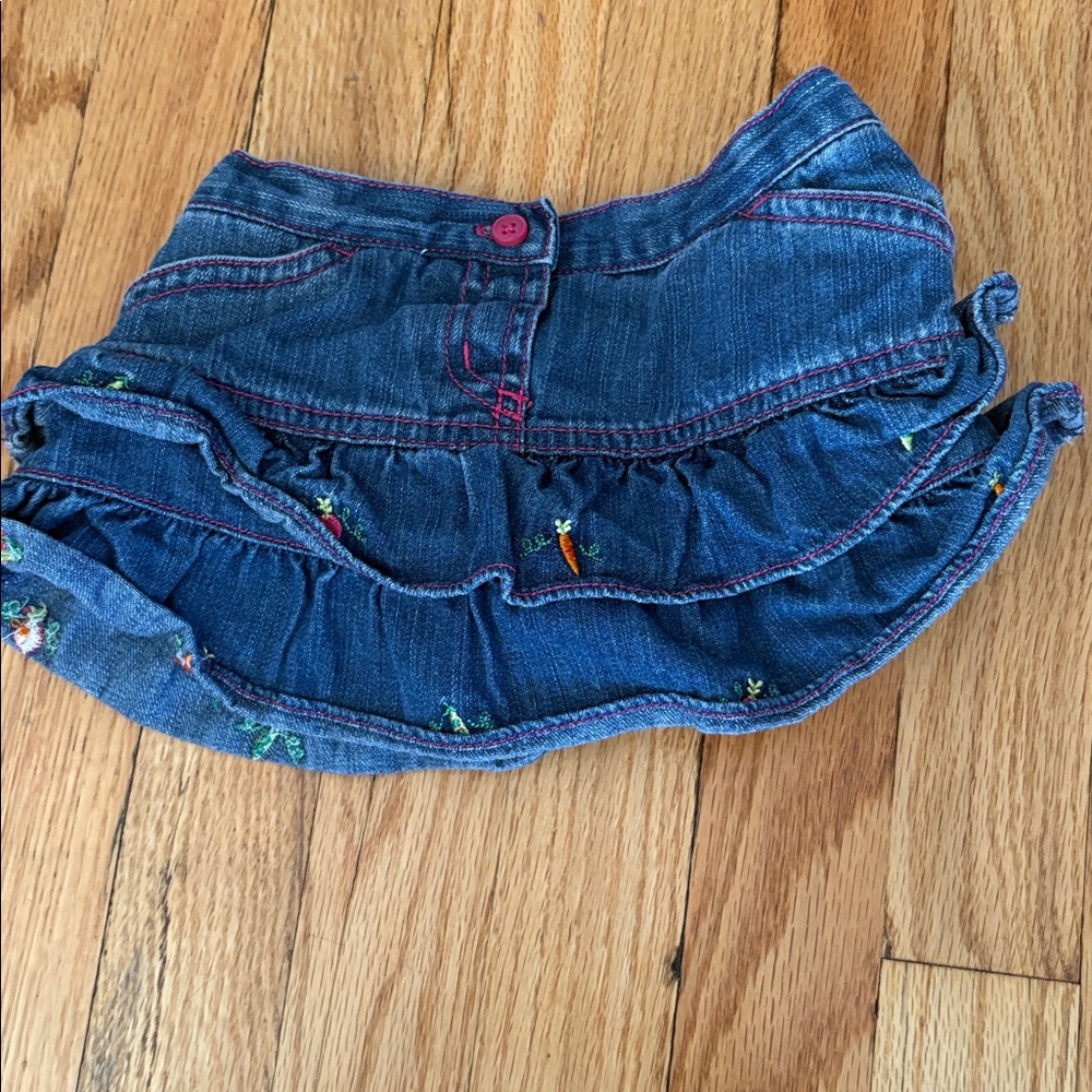 Vintage Ruffle Skirt with Embroidered Details